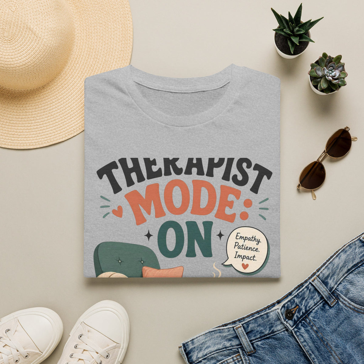 Bold Typography Depicting Therapist Mode With Stylish Illustrations