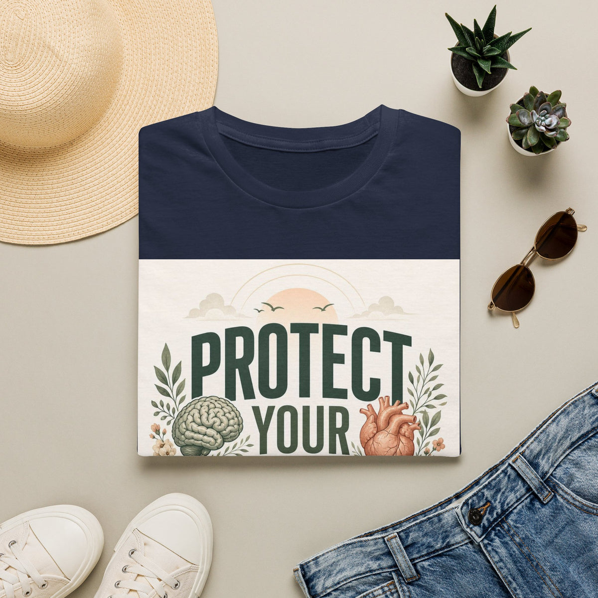 Large Typography Graphic Promoting Peace With Botanical Elements