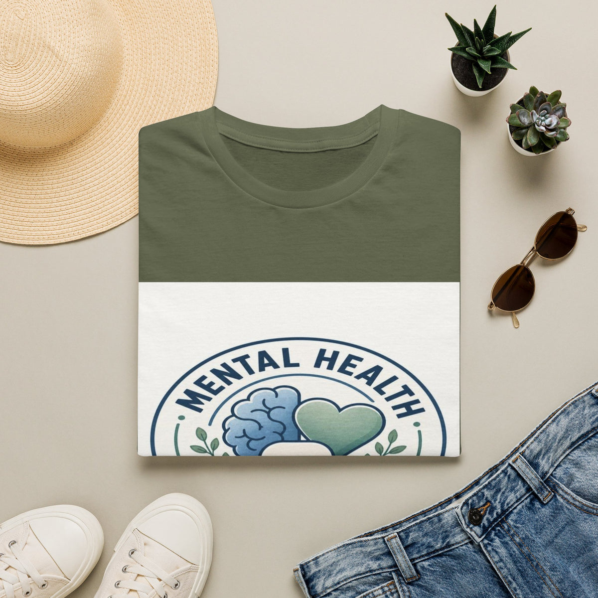 Badge-Style Graphic Featuring Mental Health Professional Title With Iconography- Graphic Tees