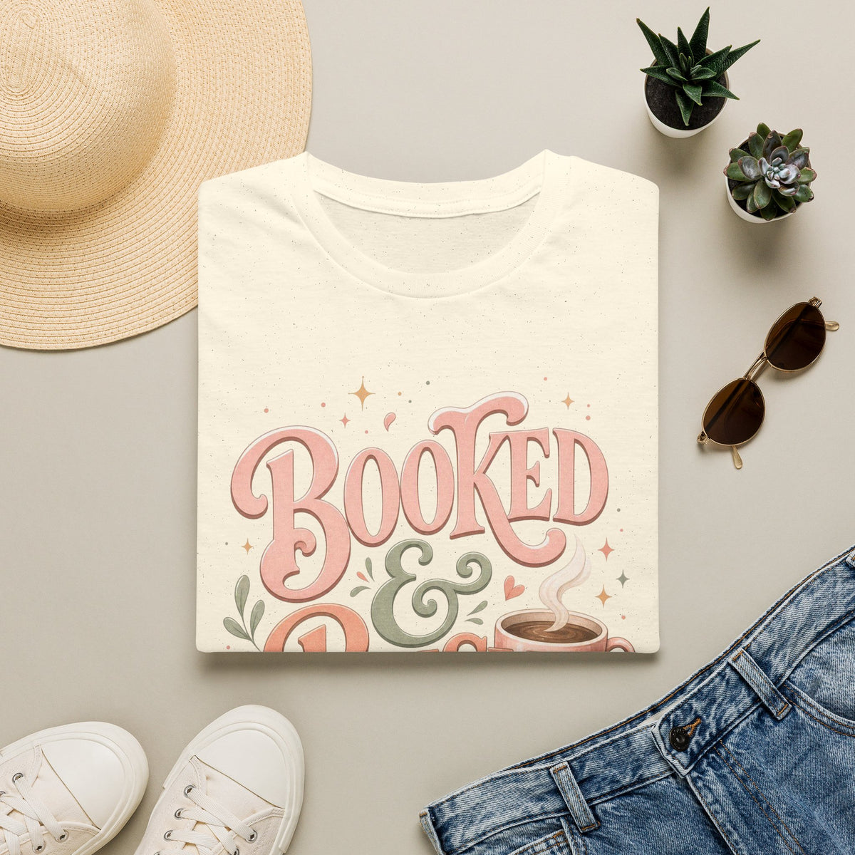 Chic Typography Design With Whimsical Illustrations And Pastel Colors