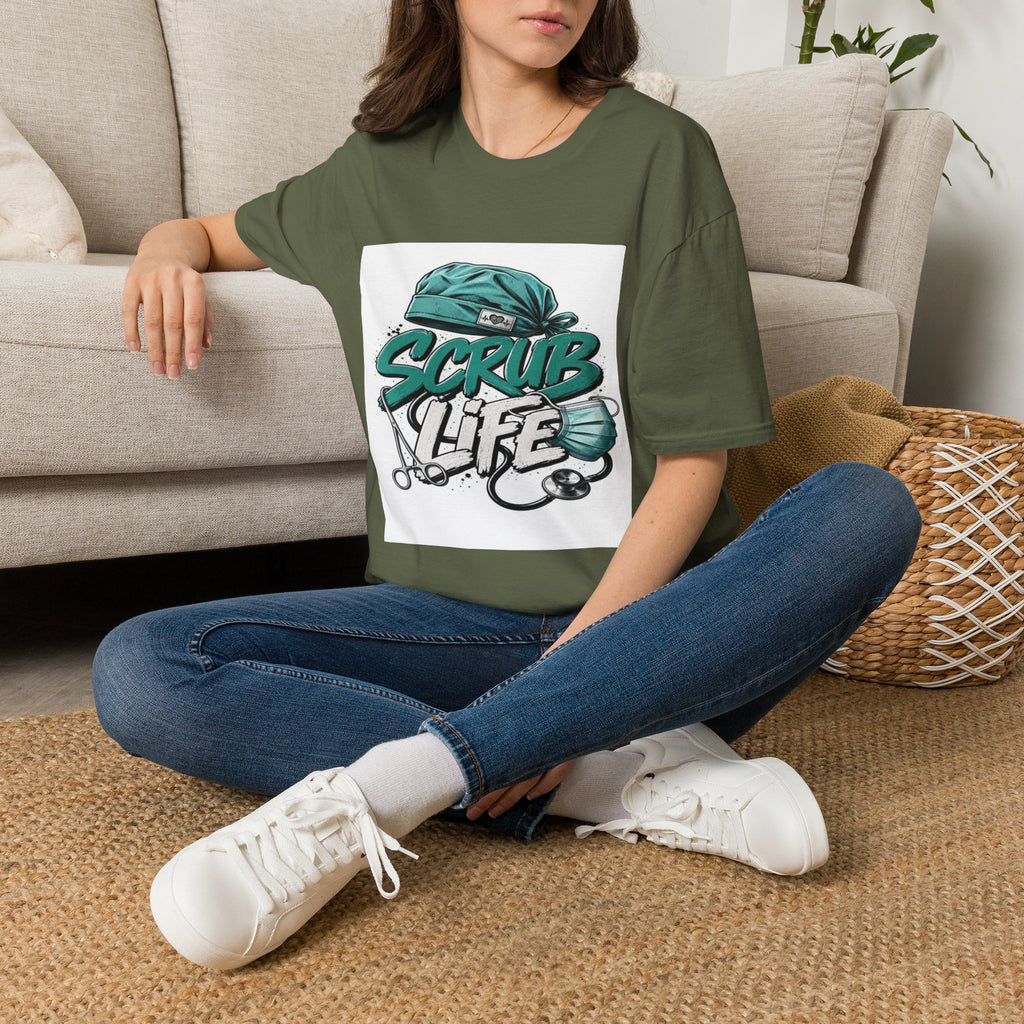 Modern Scrub Life T-Shirt Design With Playful Typography- Graphic Tees