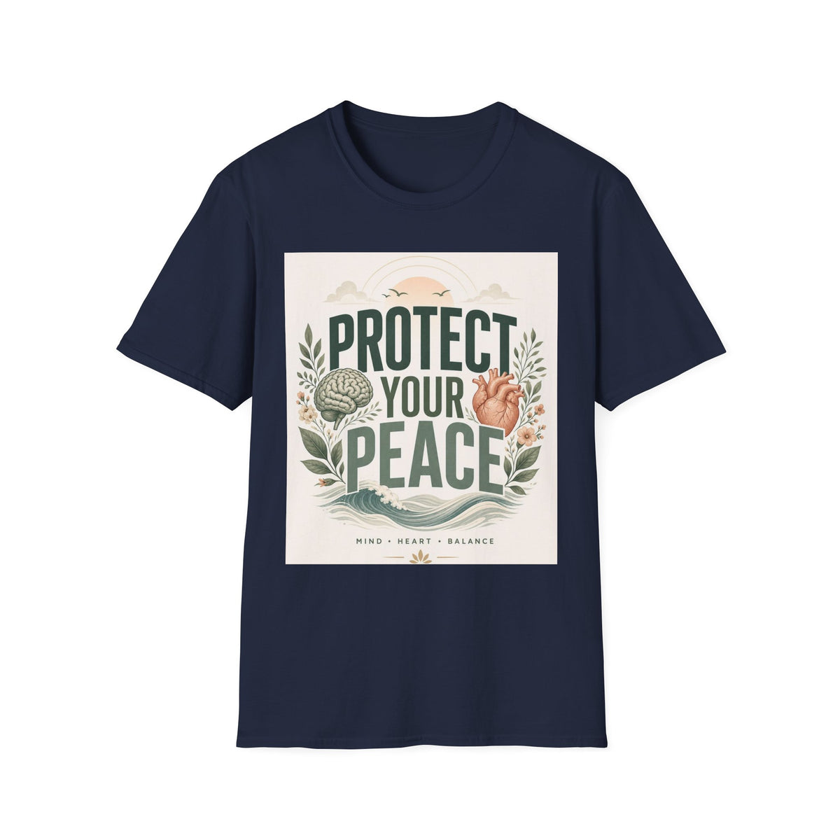 Large Typography Graphic Promoting Peace With Botanical Elements