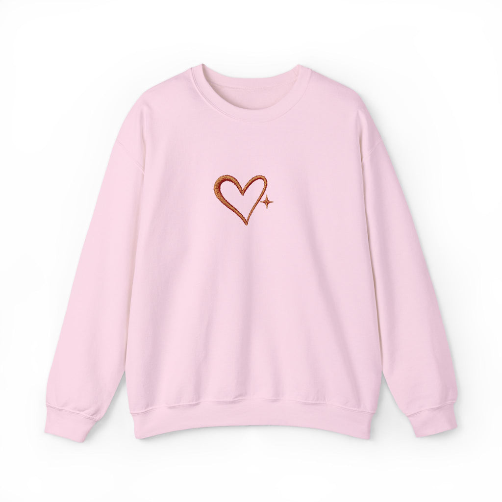 Embroidered Gold Heart Crewneck Sweatshirt