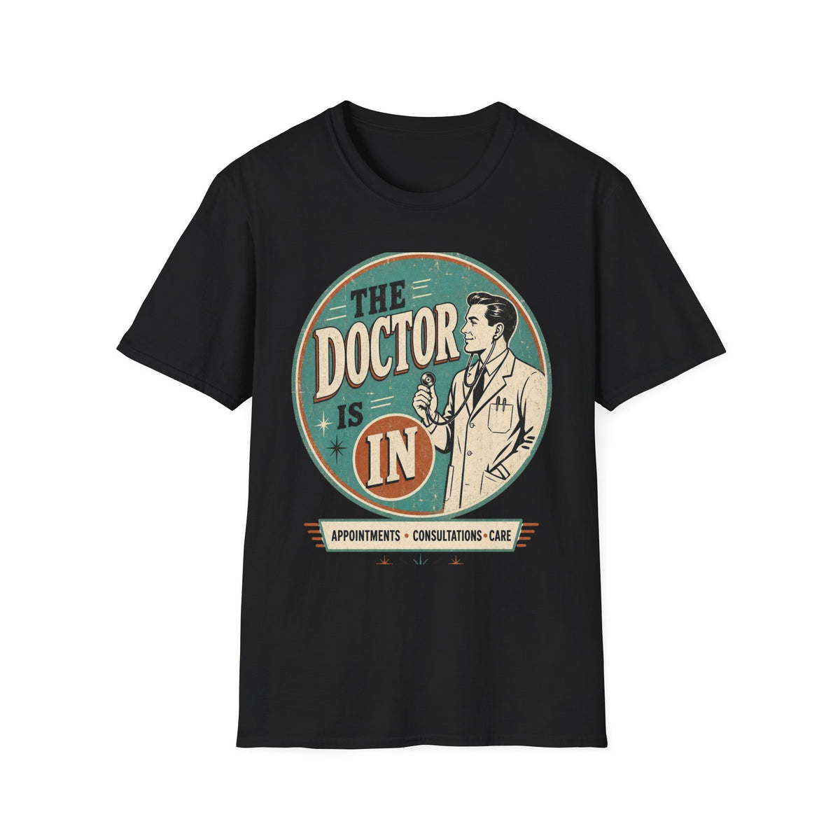Vintage 1950s Doctor Office Graphic With Classic Badge
