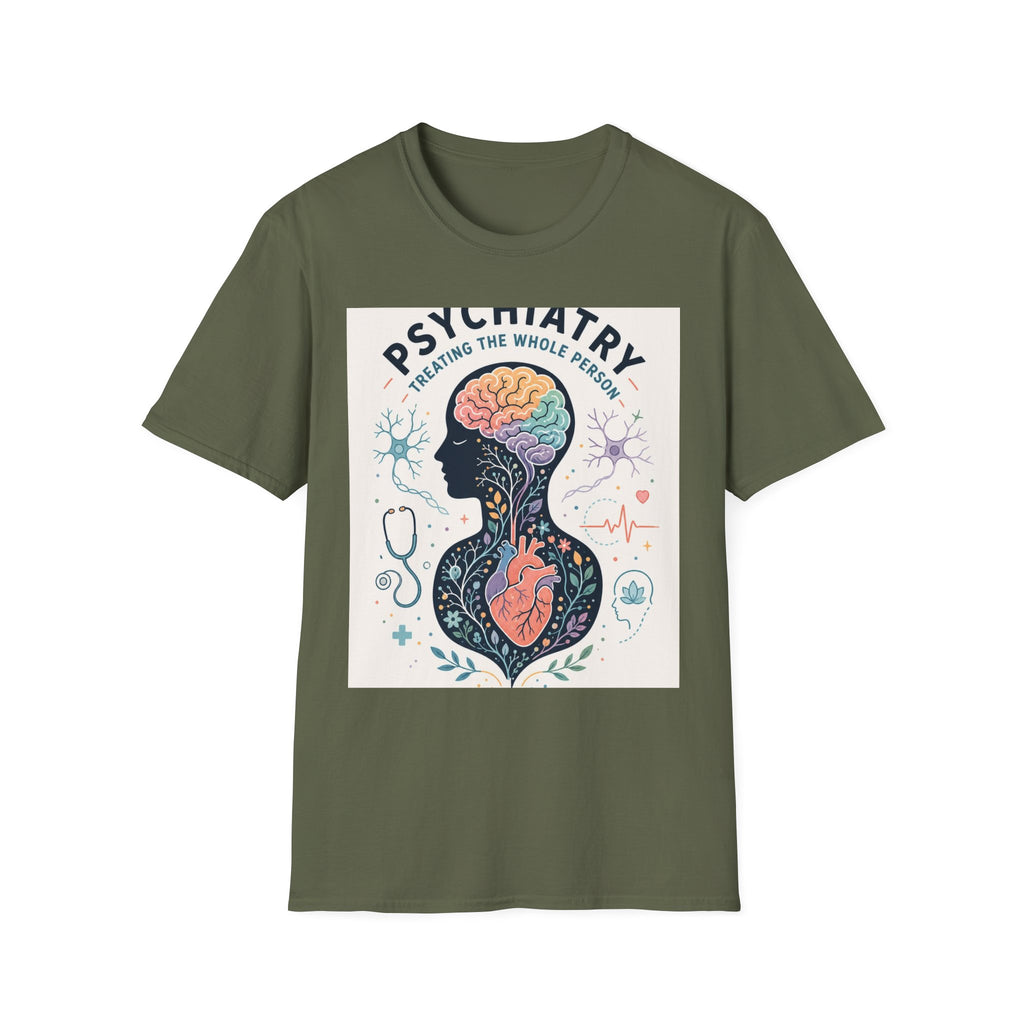 Colorful Brain And Heart In Human Silhouette With Text
