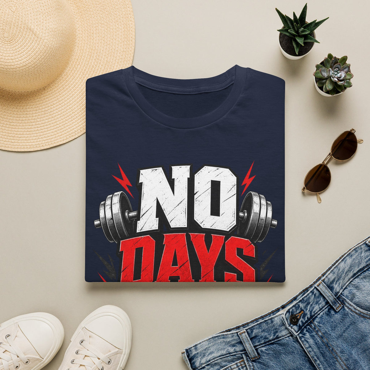 No Days Off T-Shirt — Motivational Gym Workout Tee