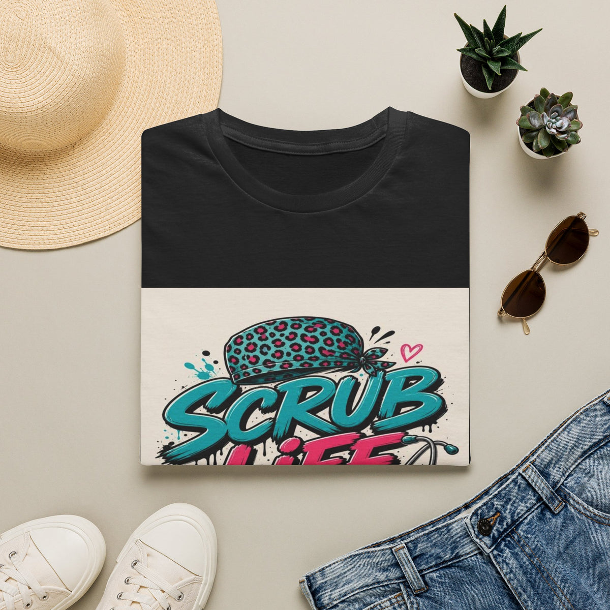 Scrub Life T-Shirt Design Featuring Bold Streetwear Typography- Graphic Tees