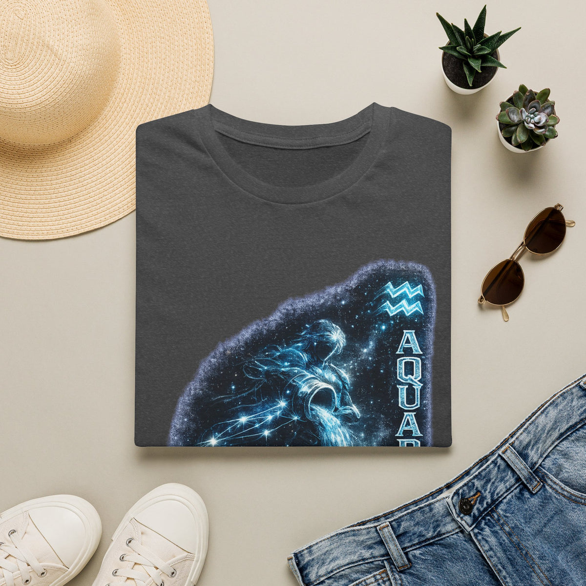 Aquarius Constellation T-Shirt — Zodiac Starry Water-Bearer Tee