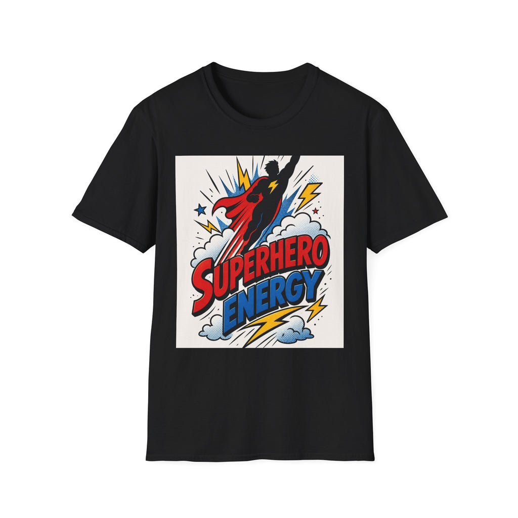 Dynamic Superhero Silhouette Soaring Through Colorful Clouds