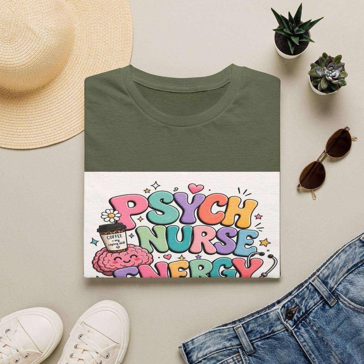 Playful Typography Design Celebrating Psych Nurse Energy- Graphic Tees