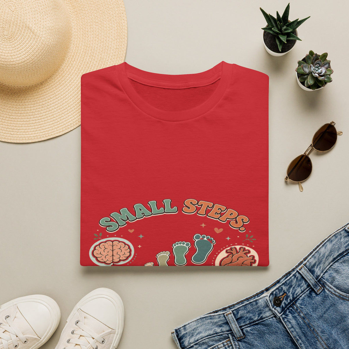 Typography Design Showcasing Small Steps Leading To Growth- Graphic Tees