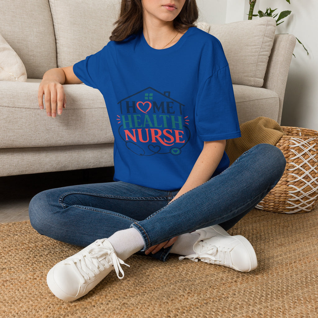 Home Health Nurse T-Shirt Design With Heart And Stethoscope- Graphic Tees