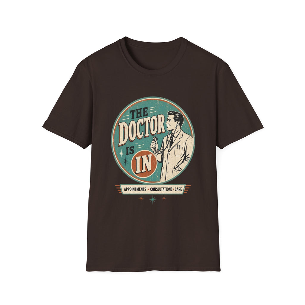 The Doctor Is In Retro Graphic T-Shirt — Vintage Medical Humor Tee