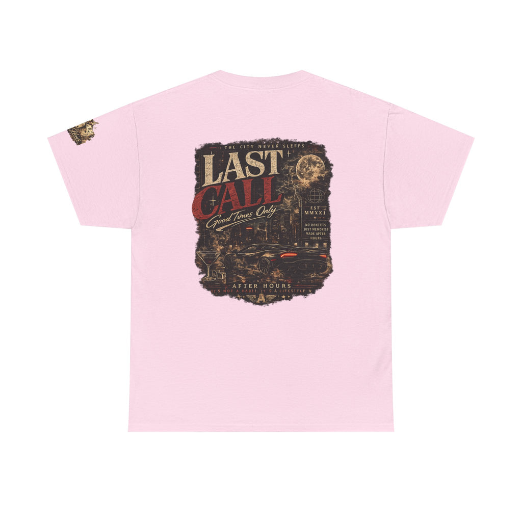 Last Call Graphic Tee — Vintage Bar Nightlife T‑Shirt