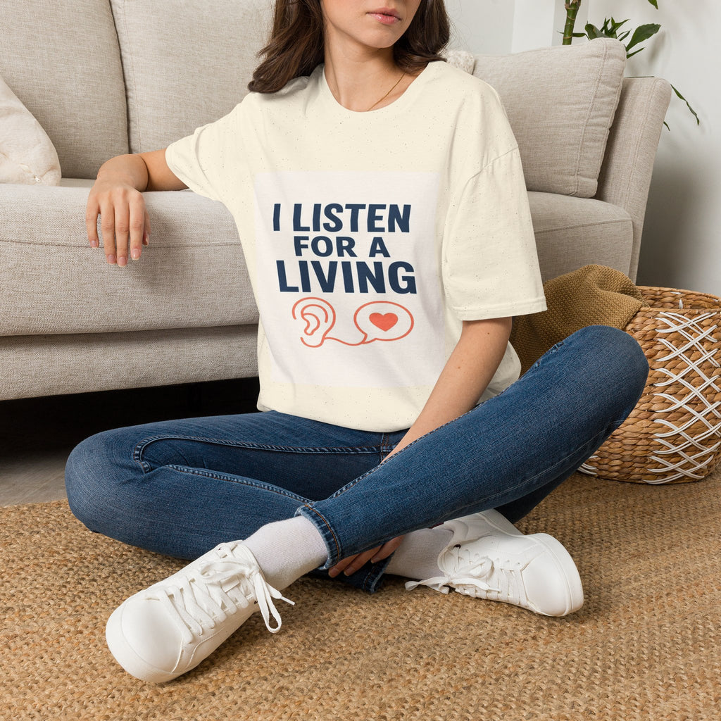 Bold Text And Minimalist Ear Illustration In Modern Design- Graphic Tees
