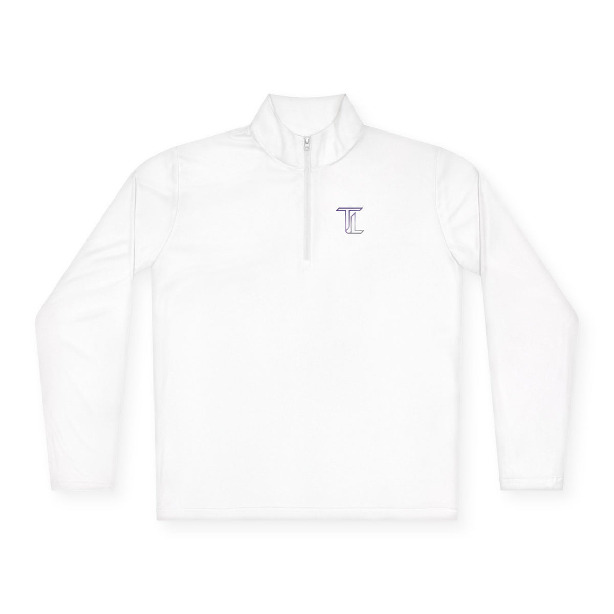 Quarter-Zip Pullover — Minimal Monogram 'T' Embroidered Pullover