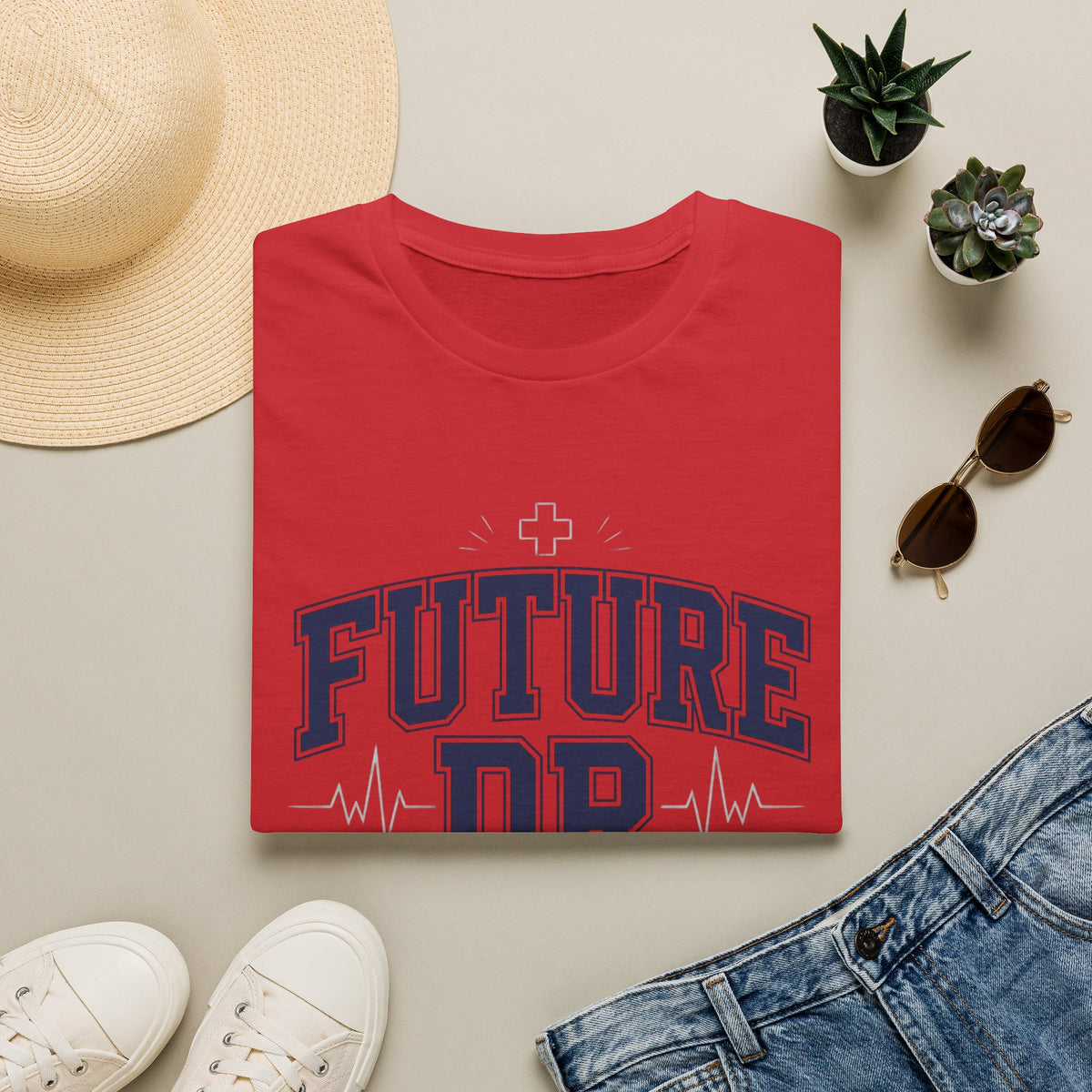 Collegiate T Shirt Design With Future Dr Text And Medical Accents