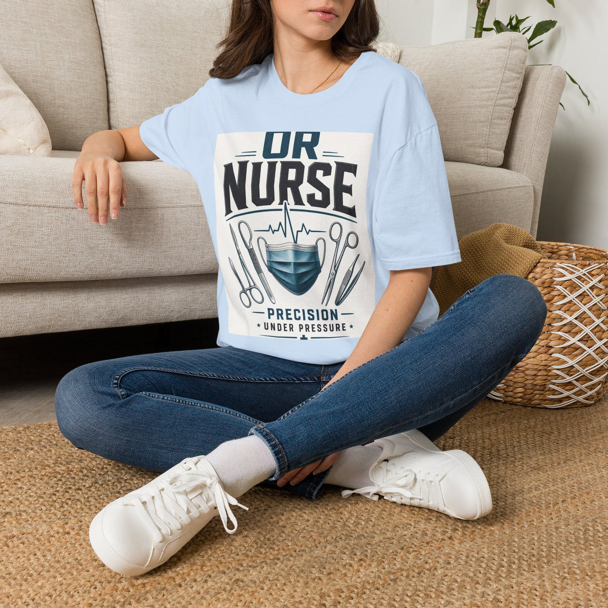 Bold T Shirt Design Featuring Nurse Motto With Instruments