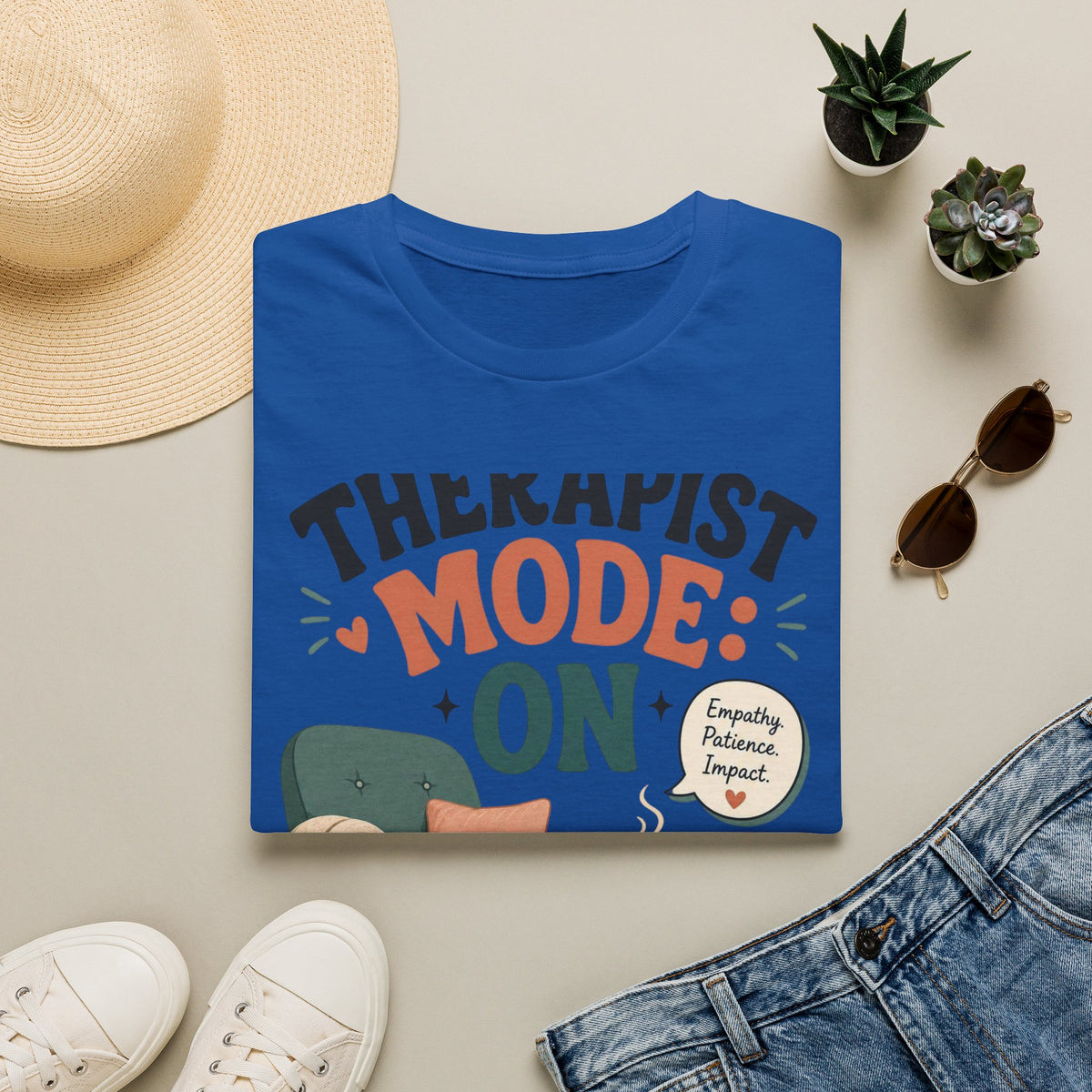 Bold Typography Depicting Therapist Mode With Stylish Illustrations