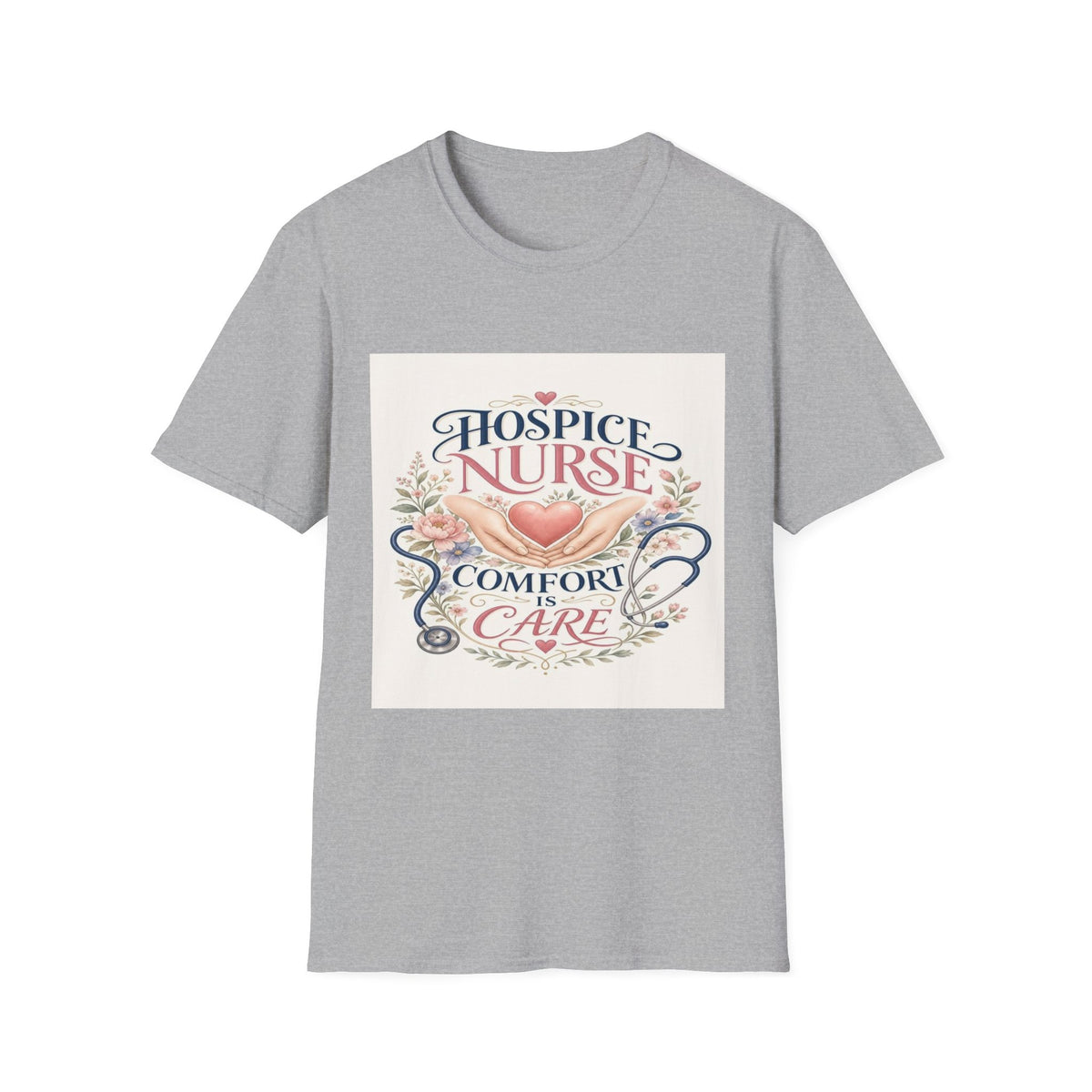 Elegant T-Shirt Design Celebrating Hospice Nurses With Compassionate Imagery- Graphic Tees