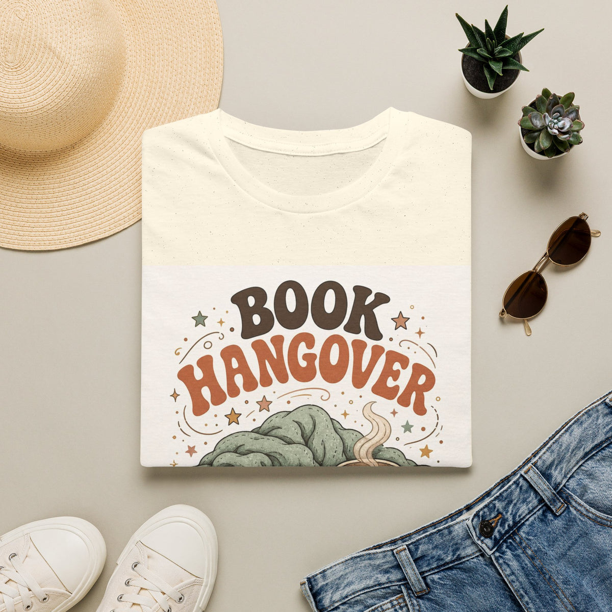 Cozy T Shirt Design Featuring Book And Coffee Cup