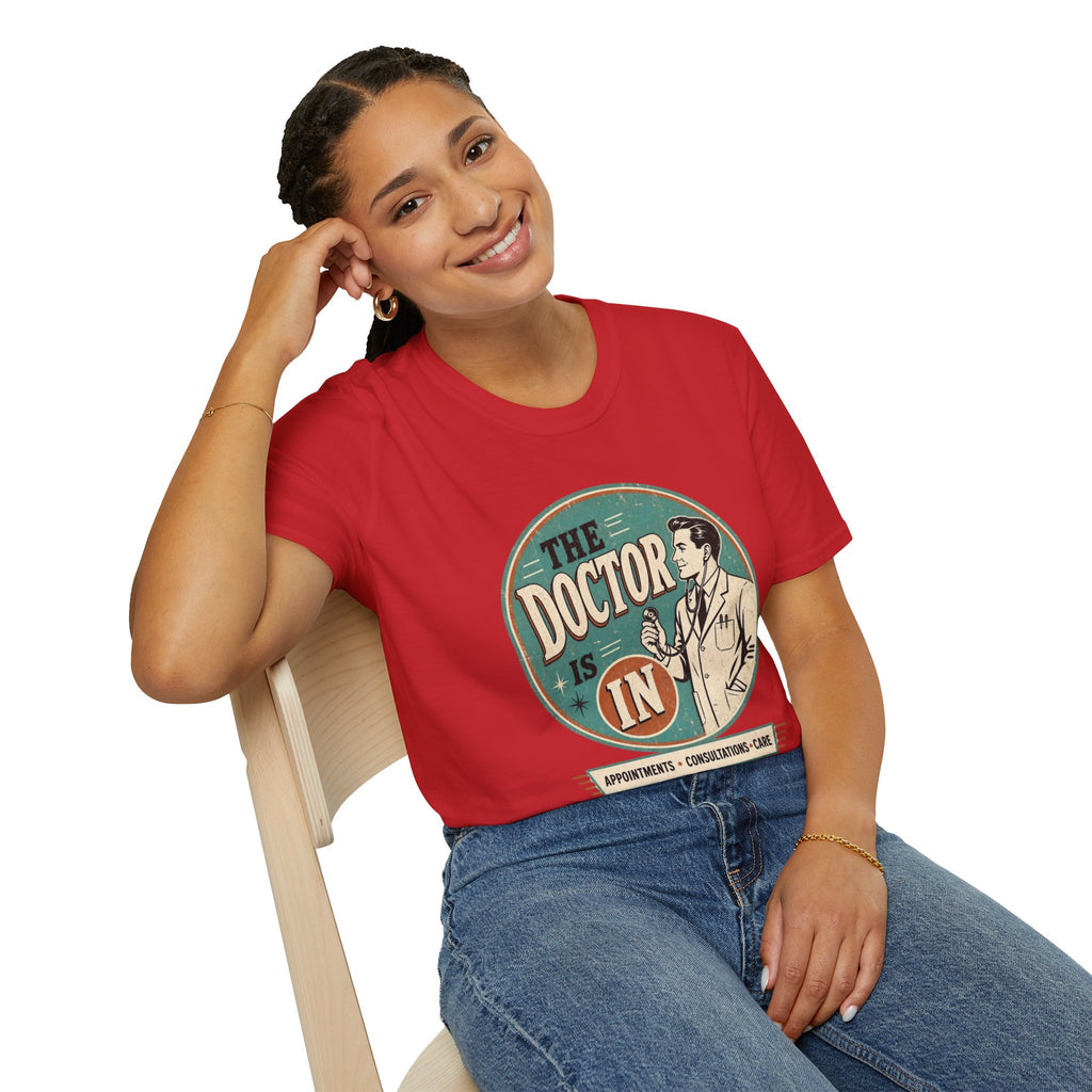 The Doctor Is In Retro Graphic T-Shirt — Vintage Medical Humor Tee
