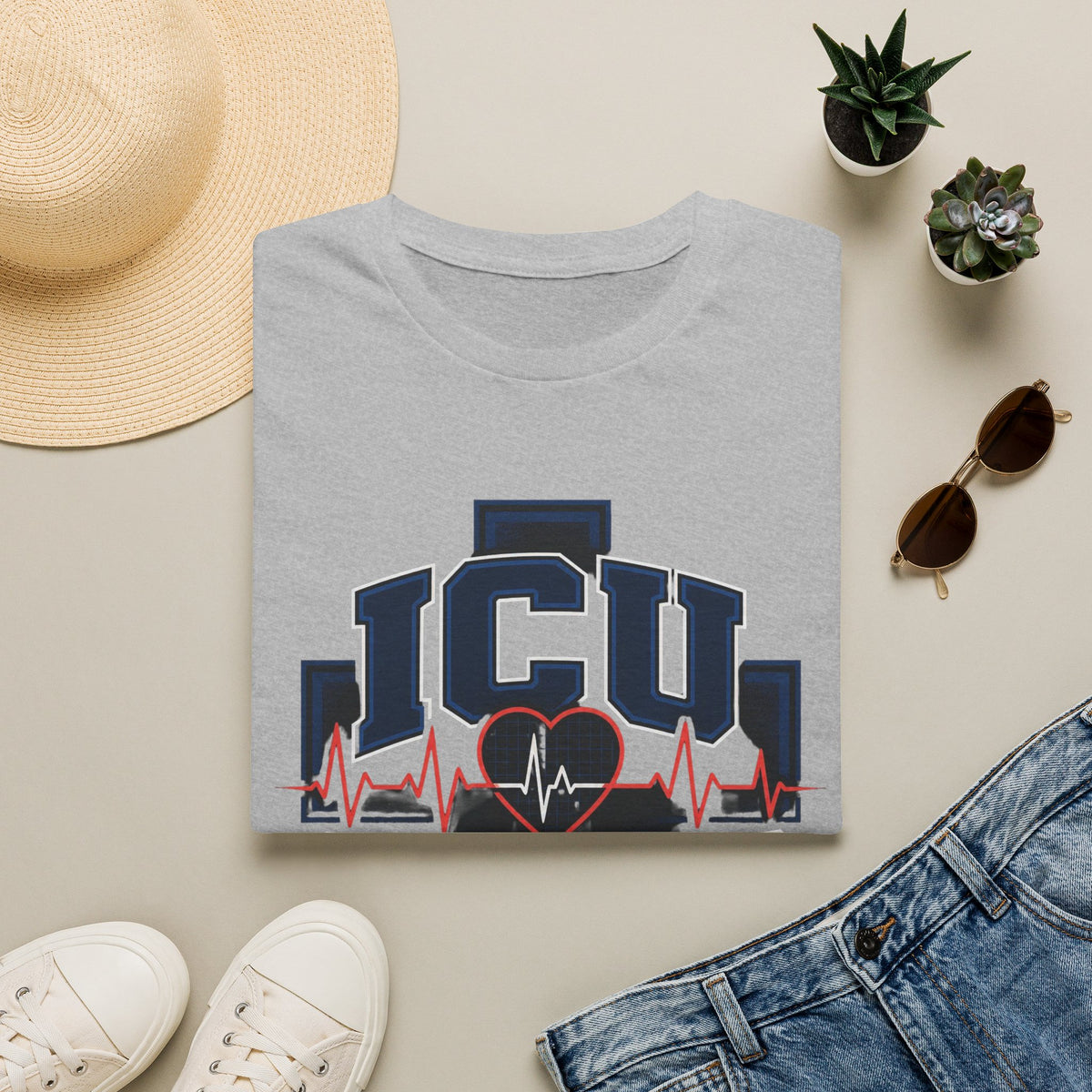 Athletic T Shirt Design With Bold ICU STRONG Typography