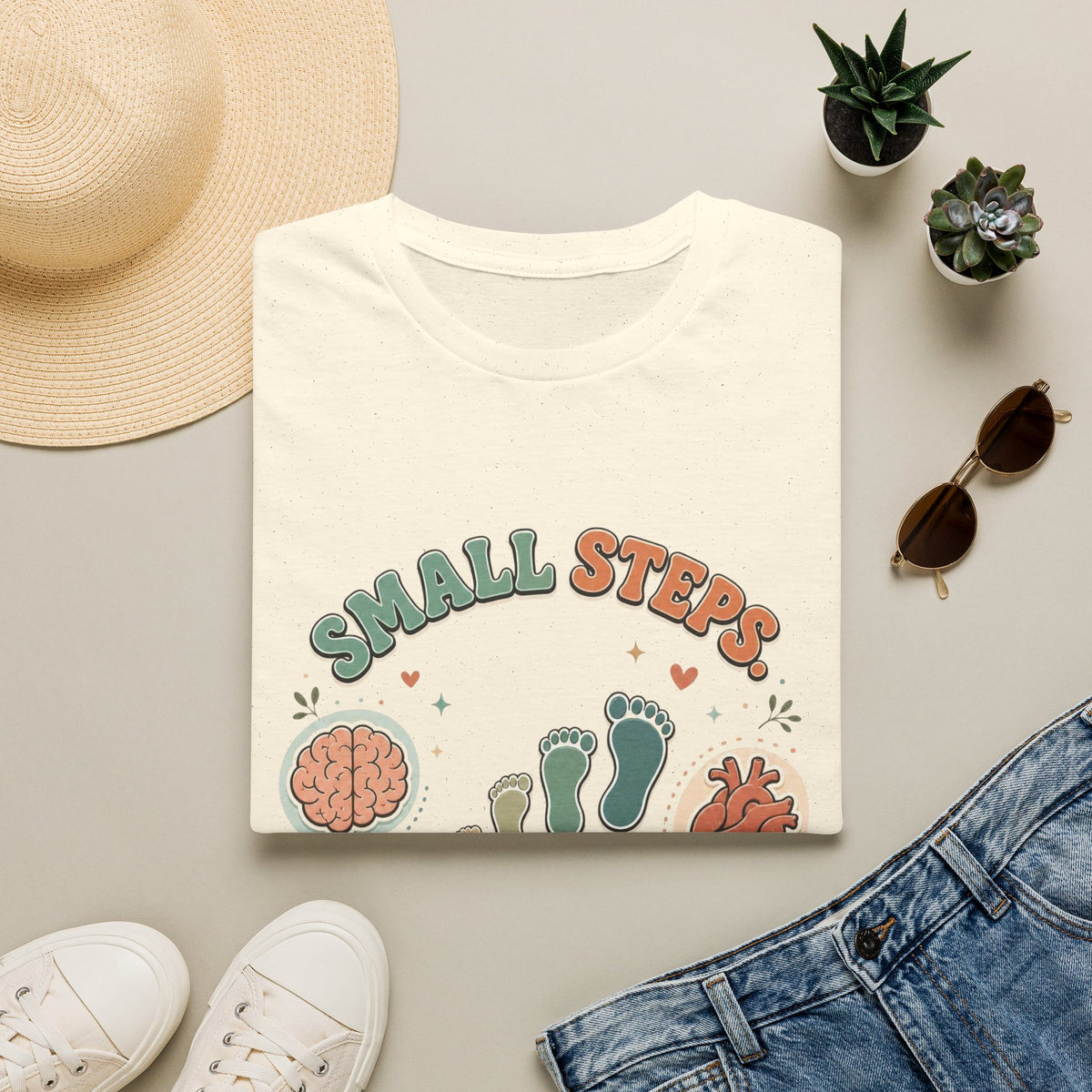 Typography Design Showcasing Small Steps Leading To Growth