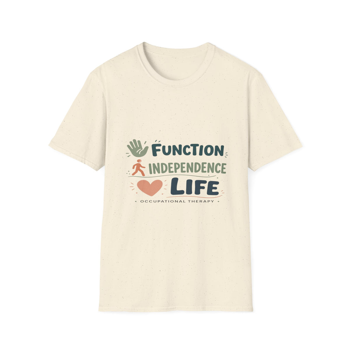 Playful Typography Featuring Function Independence Life With Icons- Graphic Tees