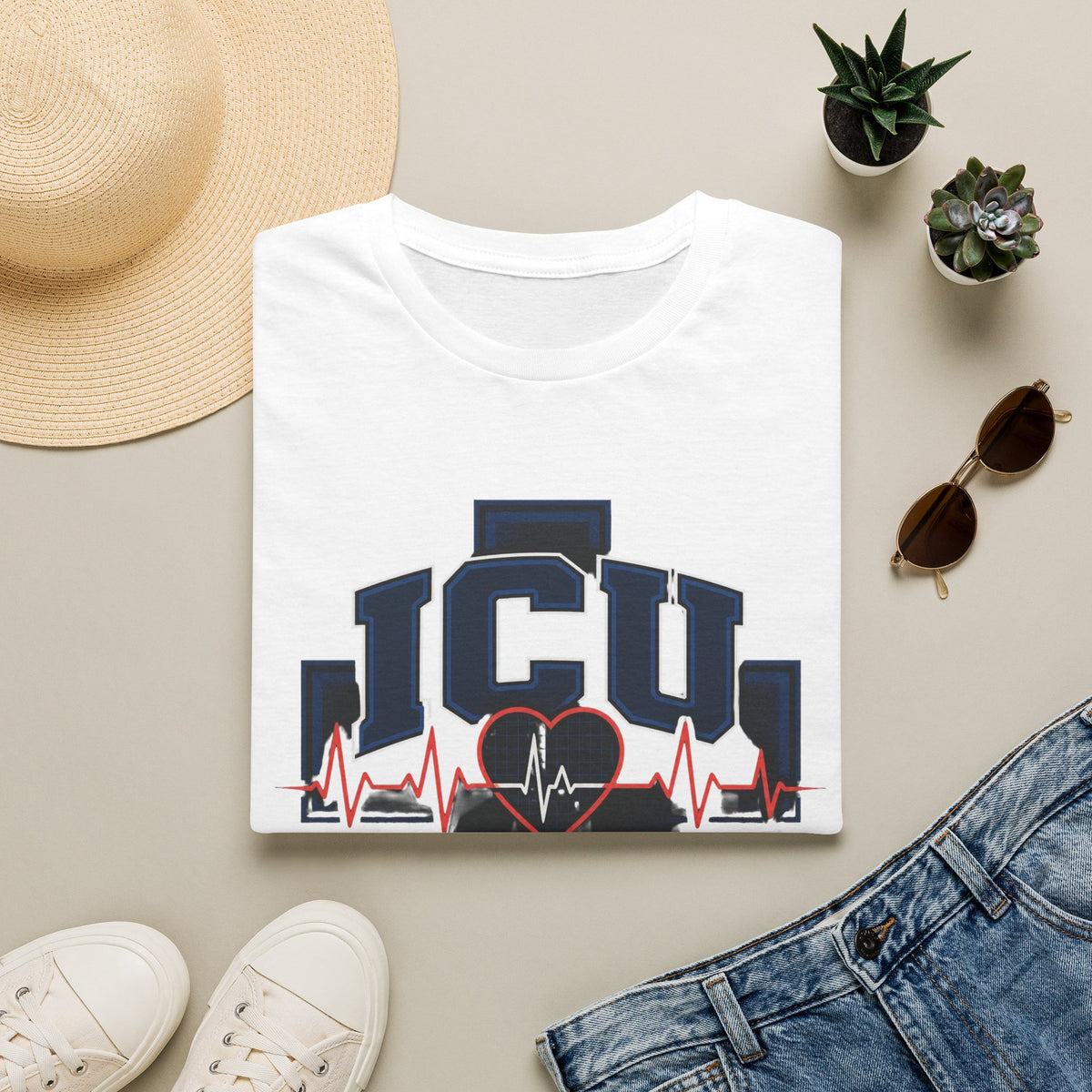 Athletic T Shirt Design With Bold ICU STRONG Typography
