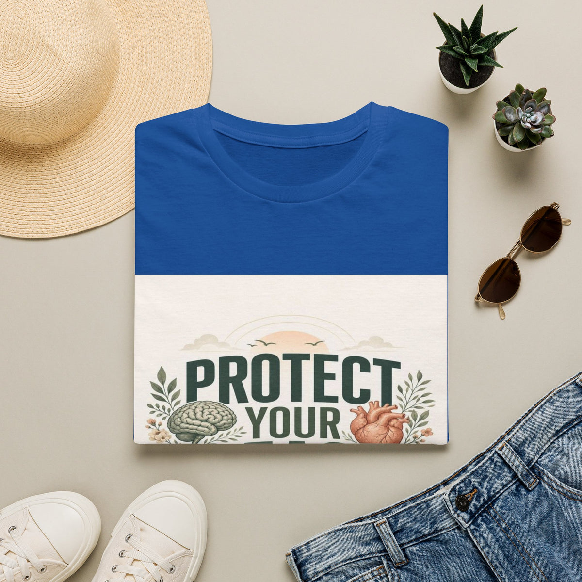Large Typography Graphic Promoting Peace With Botanical Elements- Graphic Tees
