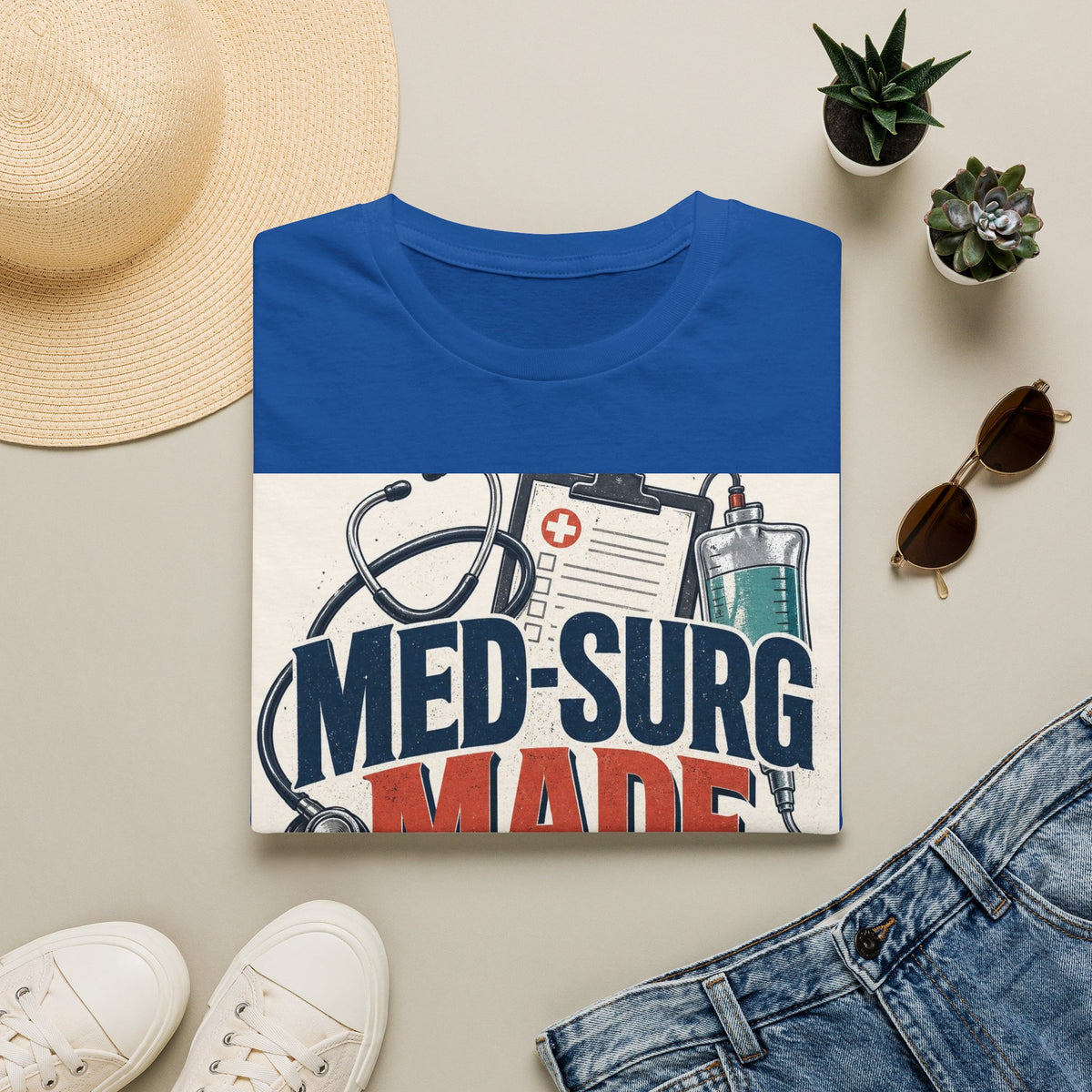 Bold Typography Design Celebrating Med Surg Strength With Healthcare Icons