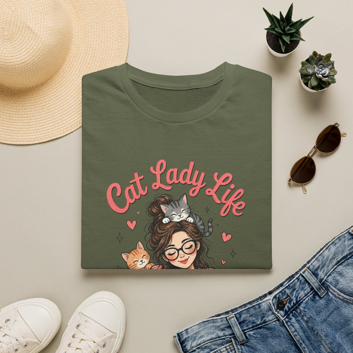 Cat Lady Life T-Shirt — Cute Cat Mom Graphic Tee
