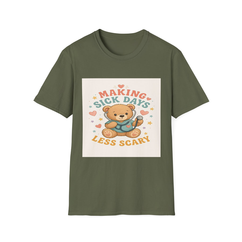 T-shirt Design Featuring Teddy Bear With Stethoscope And Stars- Graphic Tees