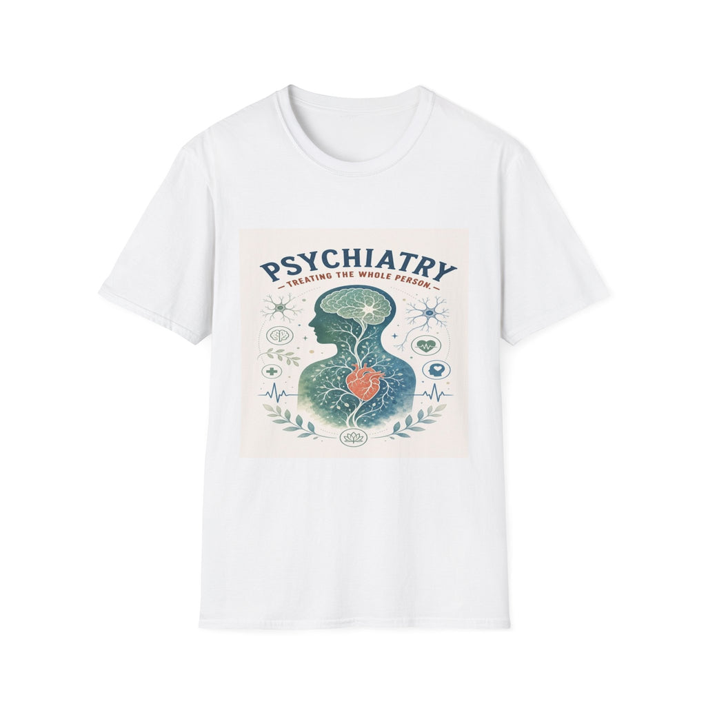 Human Silhouette With Brain And Heart Surrounded By Medical Imagery- Graphic Tees