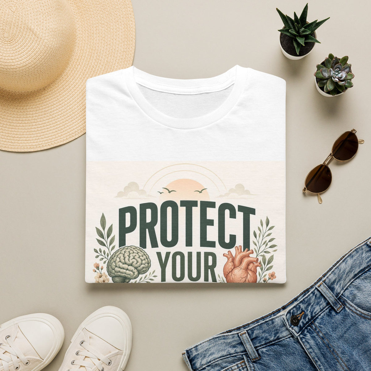 Large Typography Graphic Promoting Peace With Botanical Elements