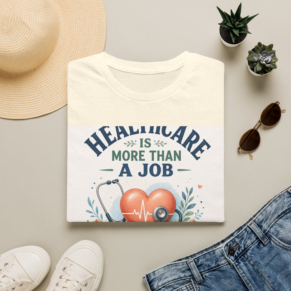 Inspirational T Shirt Design Featuring Compassionate Healthcare Imagery