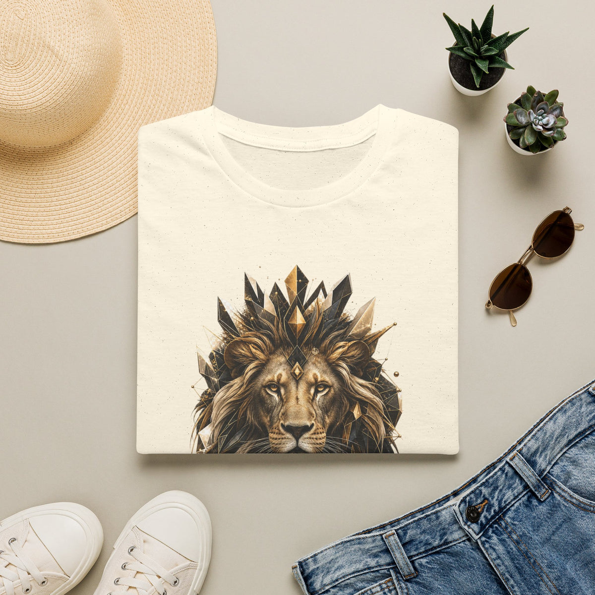 King Mode Lion Graphic Unisex Softstyle T-Shirt | Motivational Lion Tee