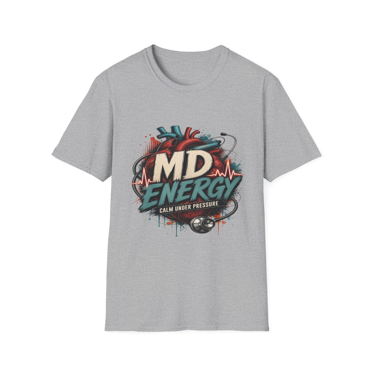 Bold MD Energy Graphic With Anatomical Heart Design- Graphic Tees