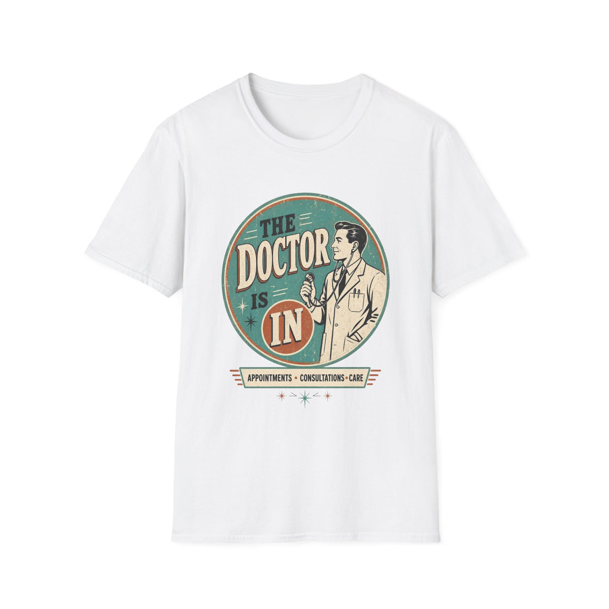 The Doctor Is In Retro Graphic T-Shirt — Vintage Medical Humor Tee