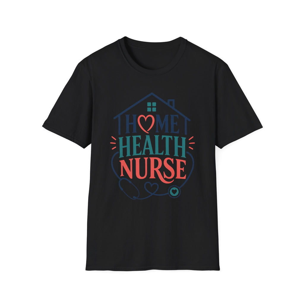 Home Health Nurse T Shirt Design With Heart And Stethoscope
