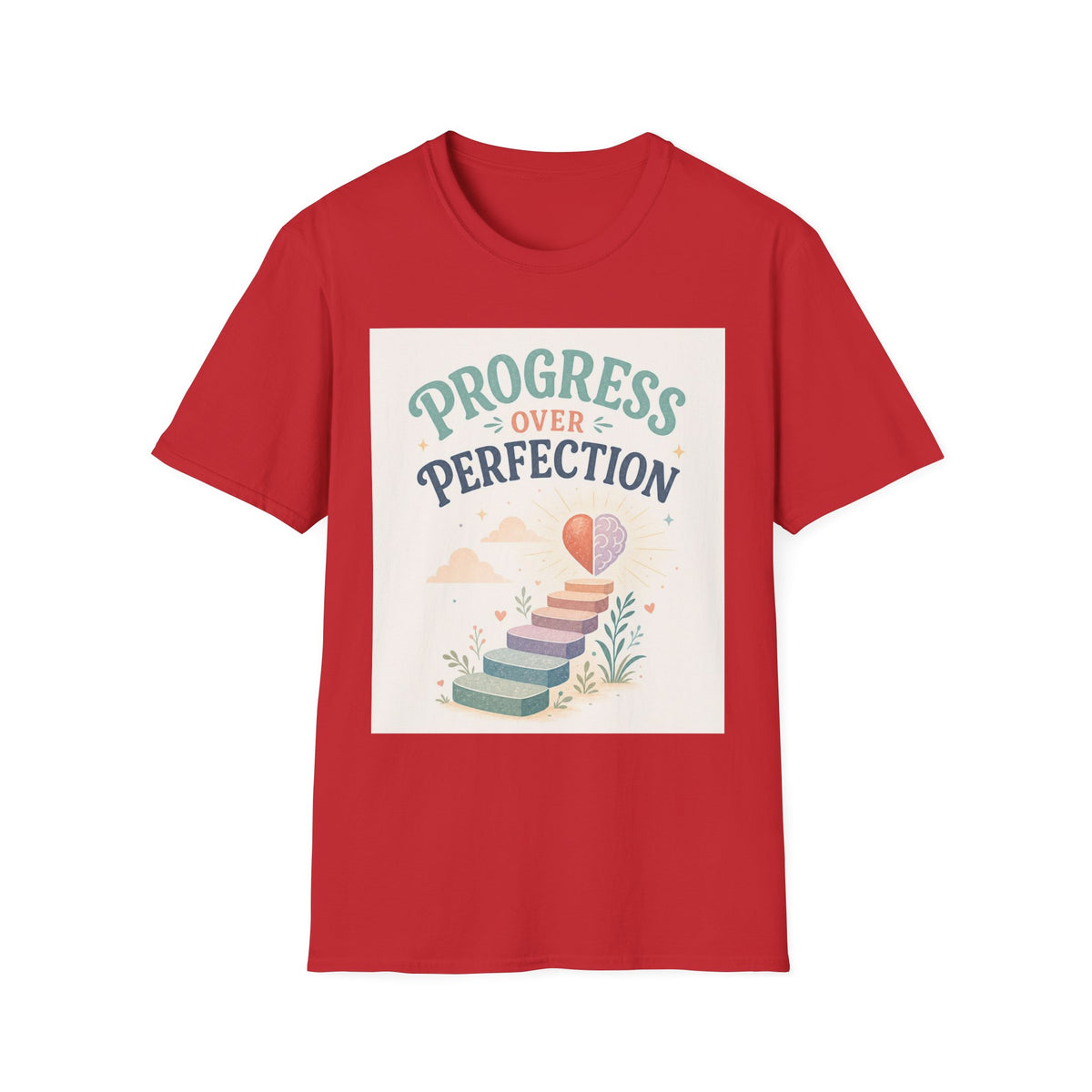 Bold T Shirt Design Featuring Progress Over Perfection Phrase