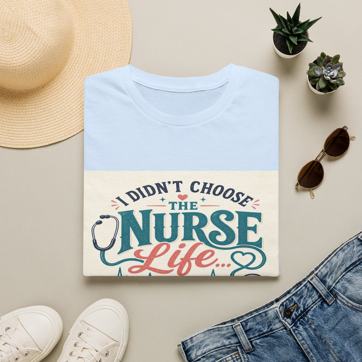 Trendy T-shirt Design Showcasing Playful Nurse Life Typography- Graphic Tees