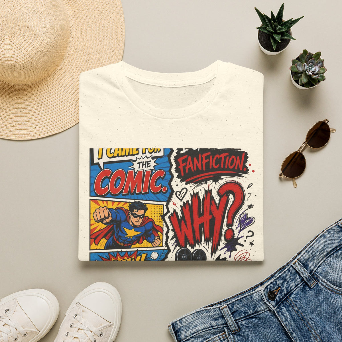 Split T Shirt Design Featuring Comic Panels And Fanfiction Elements