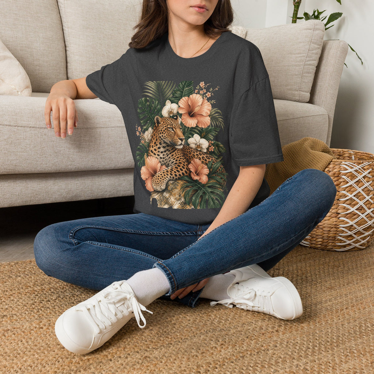 Leopard & Tropical Hibiscus T-Shirt