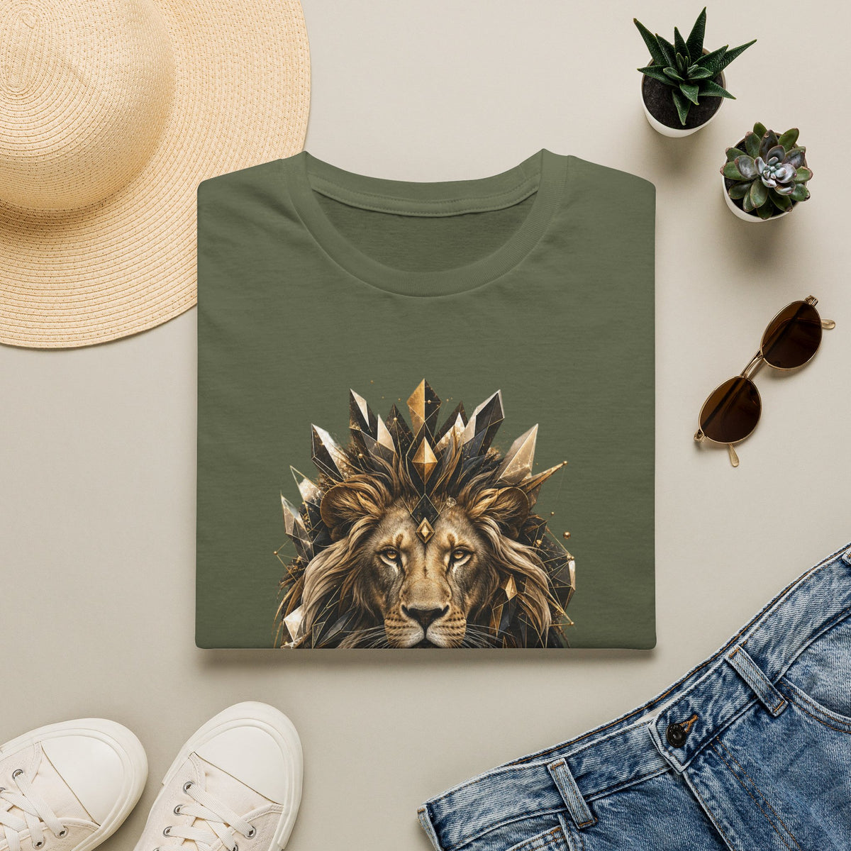 King Mode Lion Graphic Unisex Softstyle T-Shirt | Motivational Lion Tee