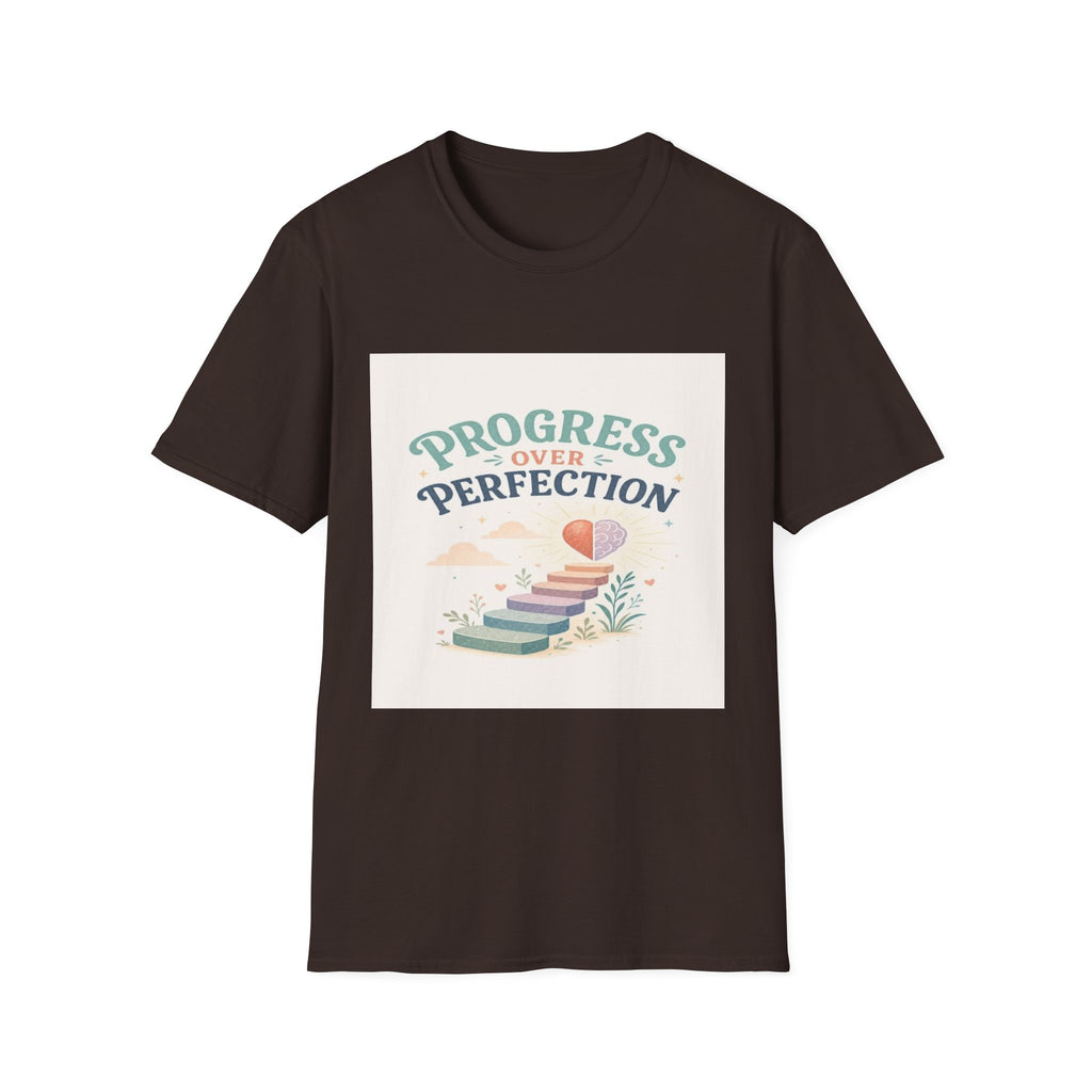 Bold T-Shirt Design Featuring Progress Over Perfection Phrase- Graphic Tees