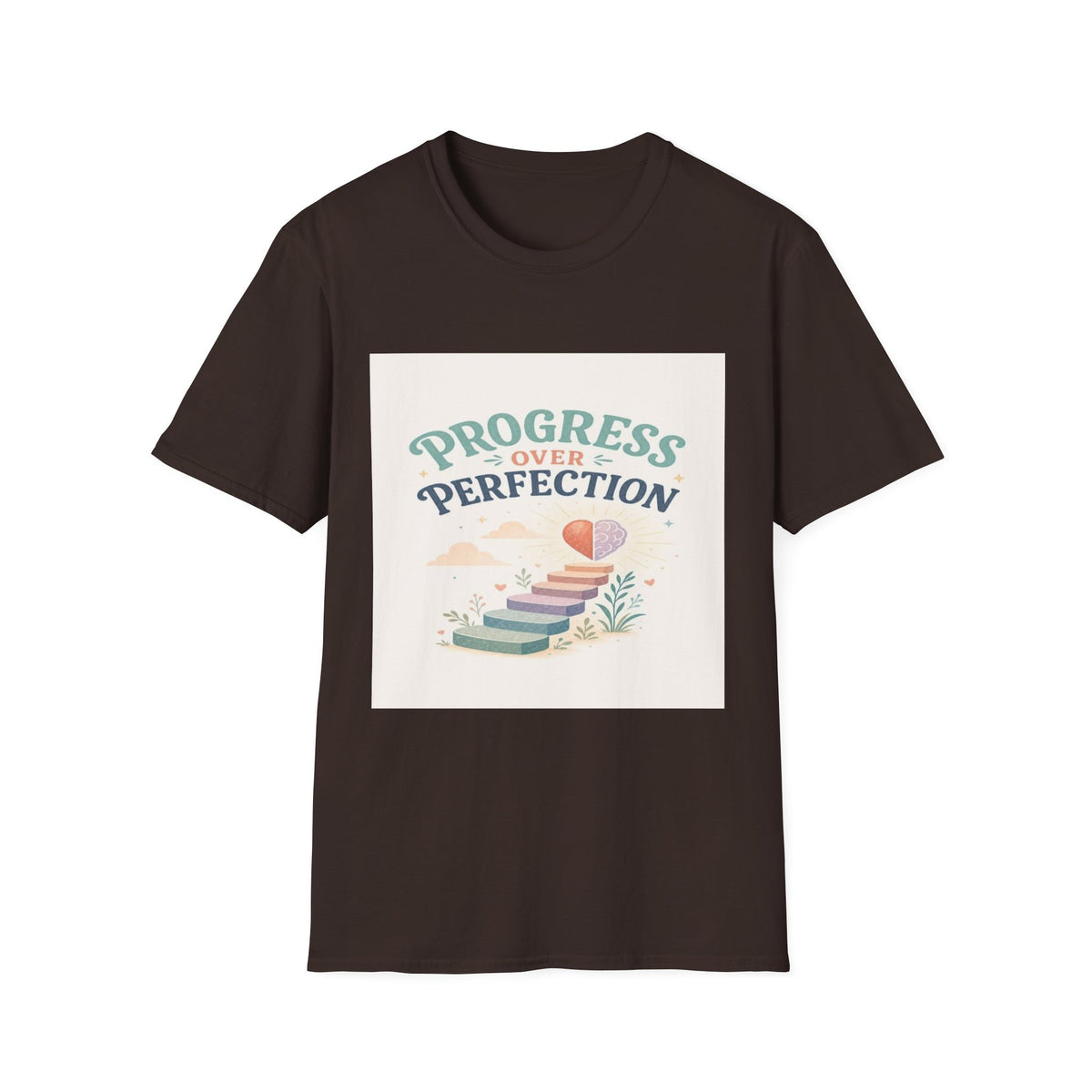 Bold T-Shirt Design Featuring Progress Over Perfection Phrase- Graphic Tees