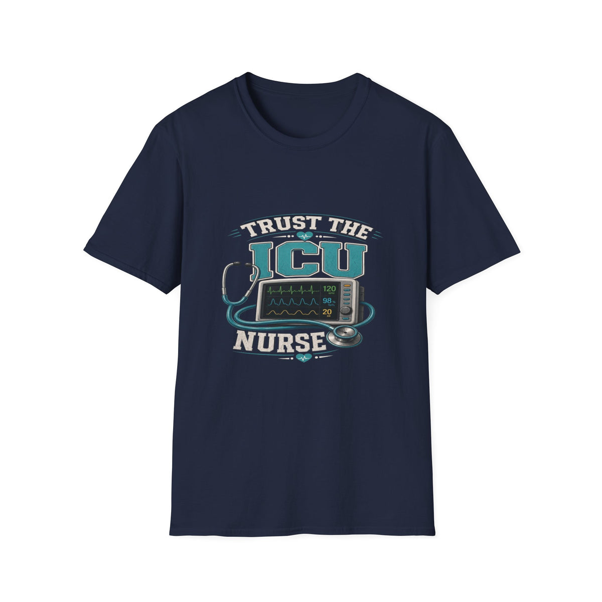 Bold T-Shirt Design Featuring Trust The ICU Nurse Phrase- Graphic Tees