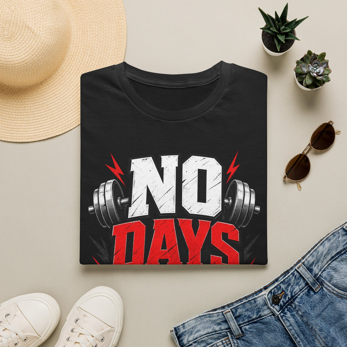 No Days Off T-Shirt — Motivational Gym Workout Tee